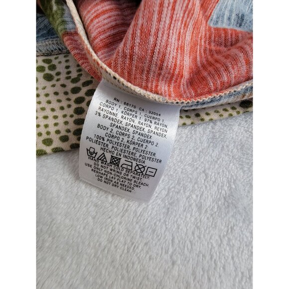 Vanessa Virginia Womens Mixed Print Sheer Kimono Sleeve Top Blouse Medium Multi - Picture 4 of 8